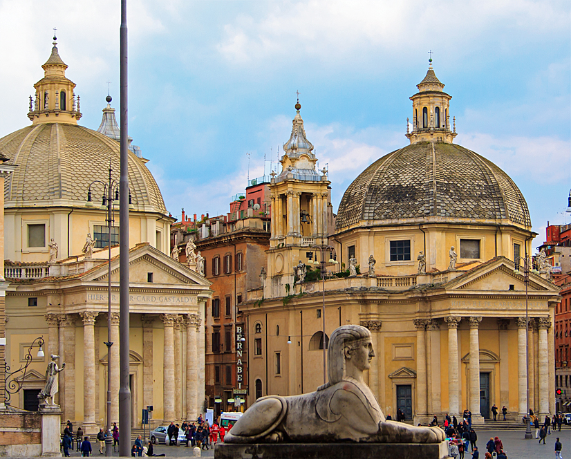 Piazza del Popolo mit den Zwillingskirchen