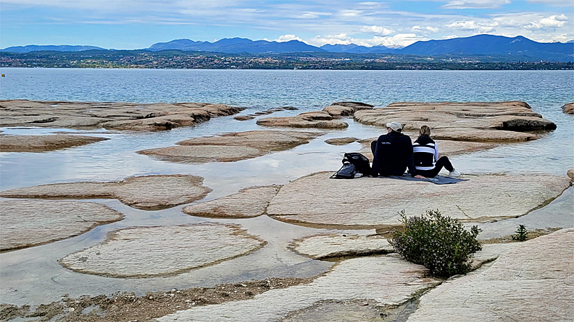 Niedriger Wasserstand am Gardasee wegen Trockenheit