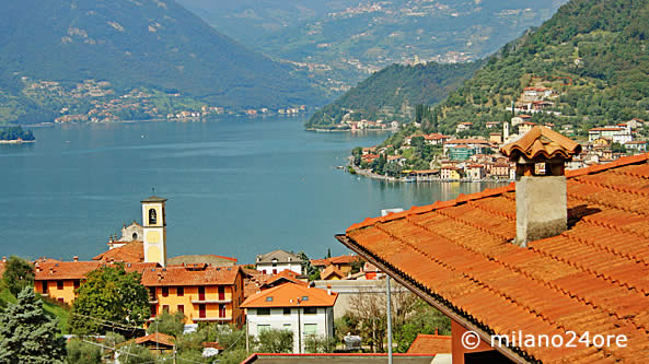 Iseosee eingebettet in die Berge der Lombardei