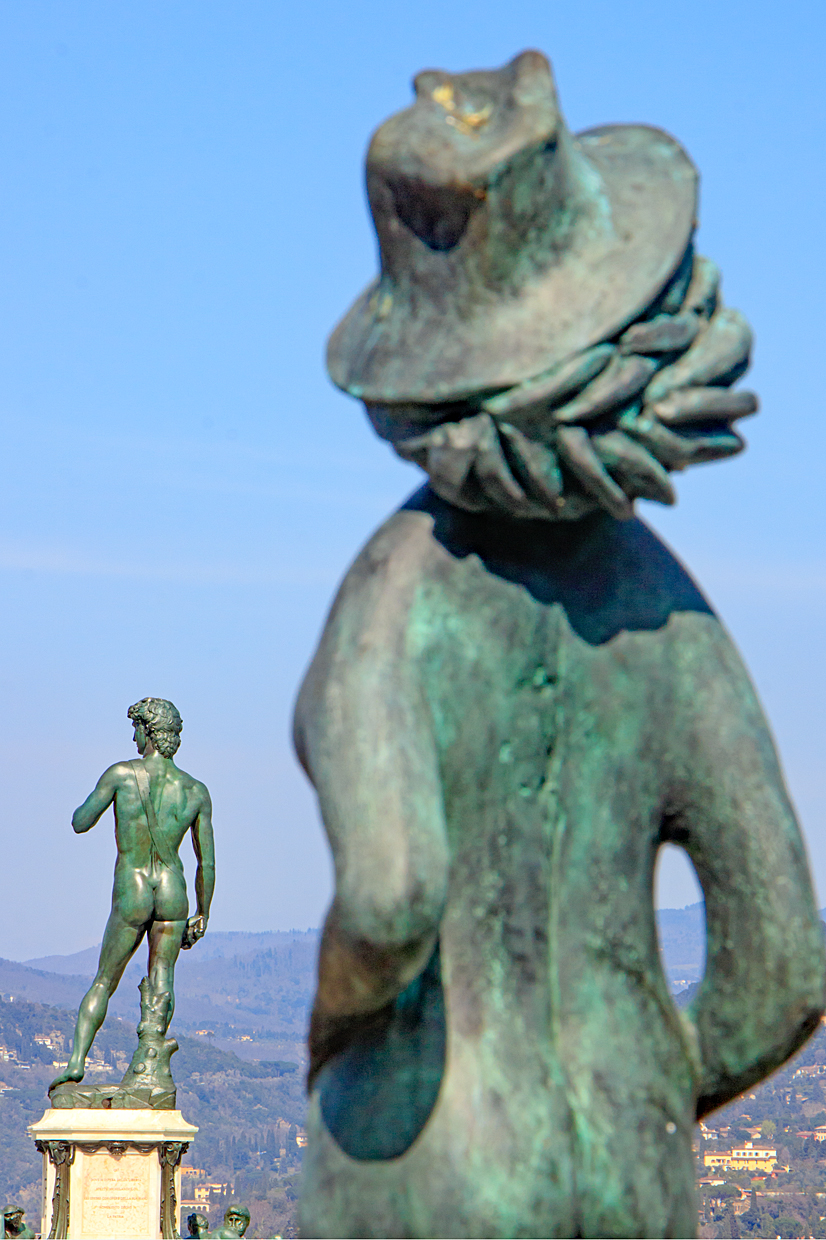 Bronzestatue von Michelangelos David in Piazzale Michelangelo