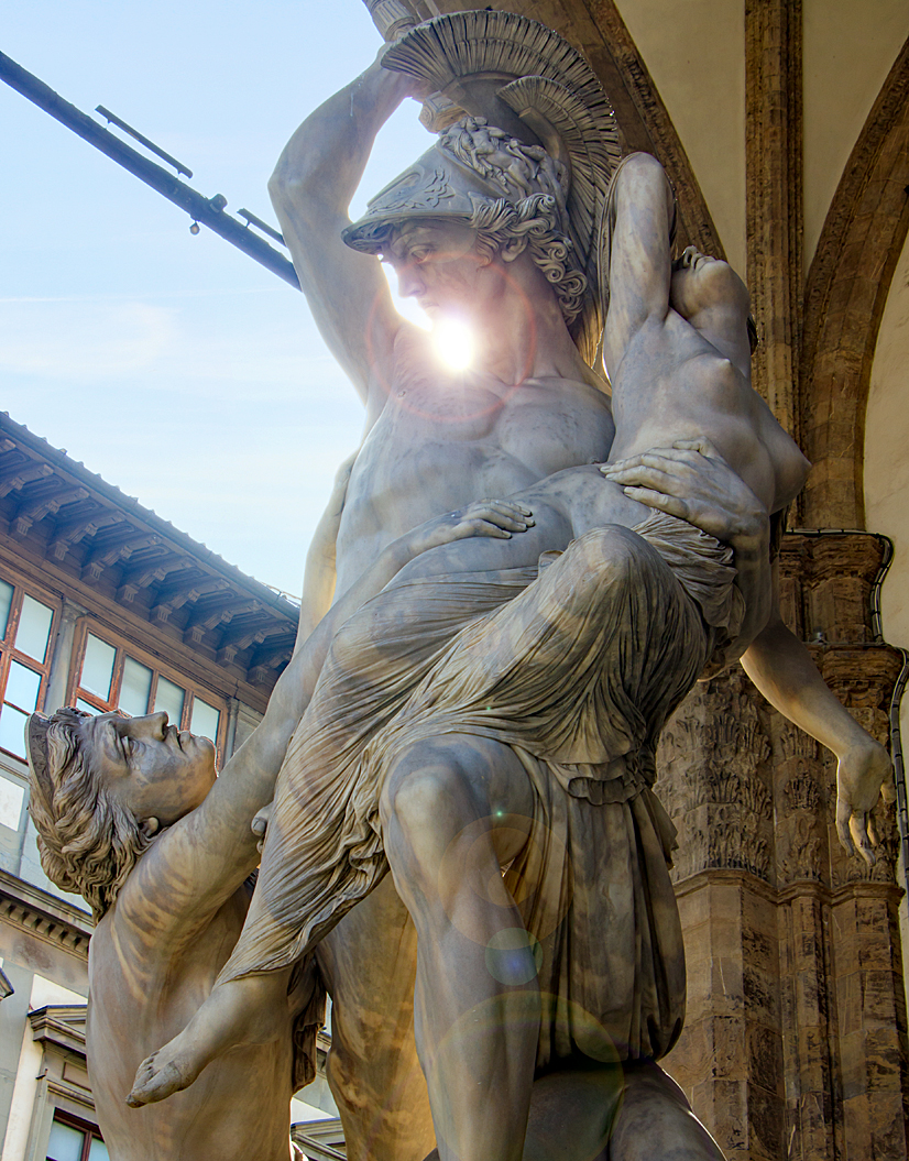 Der Raub der Polyxena in der Loggia dei Lanzi Florenz