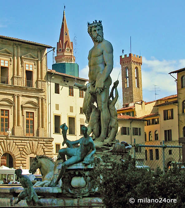 Florenz Statue Neptun in Piazza della Signoria